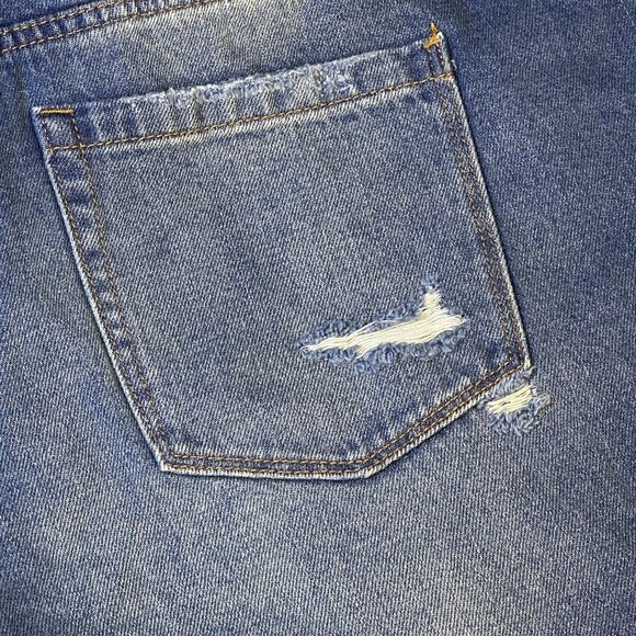 Blank Nyc Plus Size Blue Denim Cut Off Shorts Distressed Sustainable Size 20 W - Picture 10 of 14